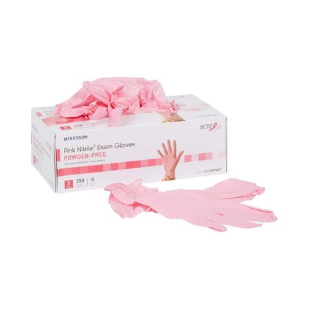 Mckesson Disposable Gloves, Nitrile, S, 250 PK, Pink 14-6NPNK2